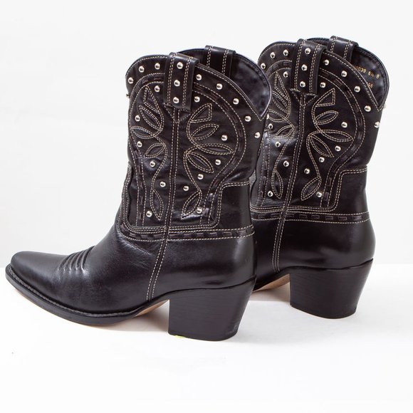 Cole Haan Black Studded Cowgirl Boots - Picture 4 of 4